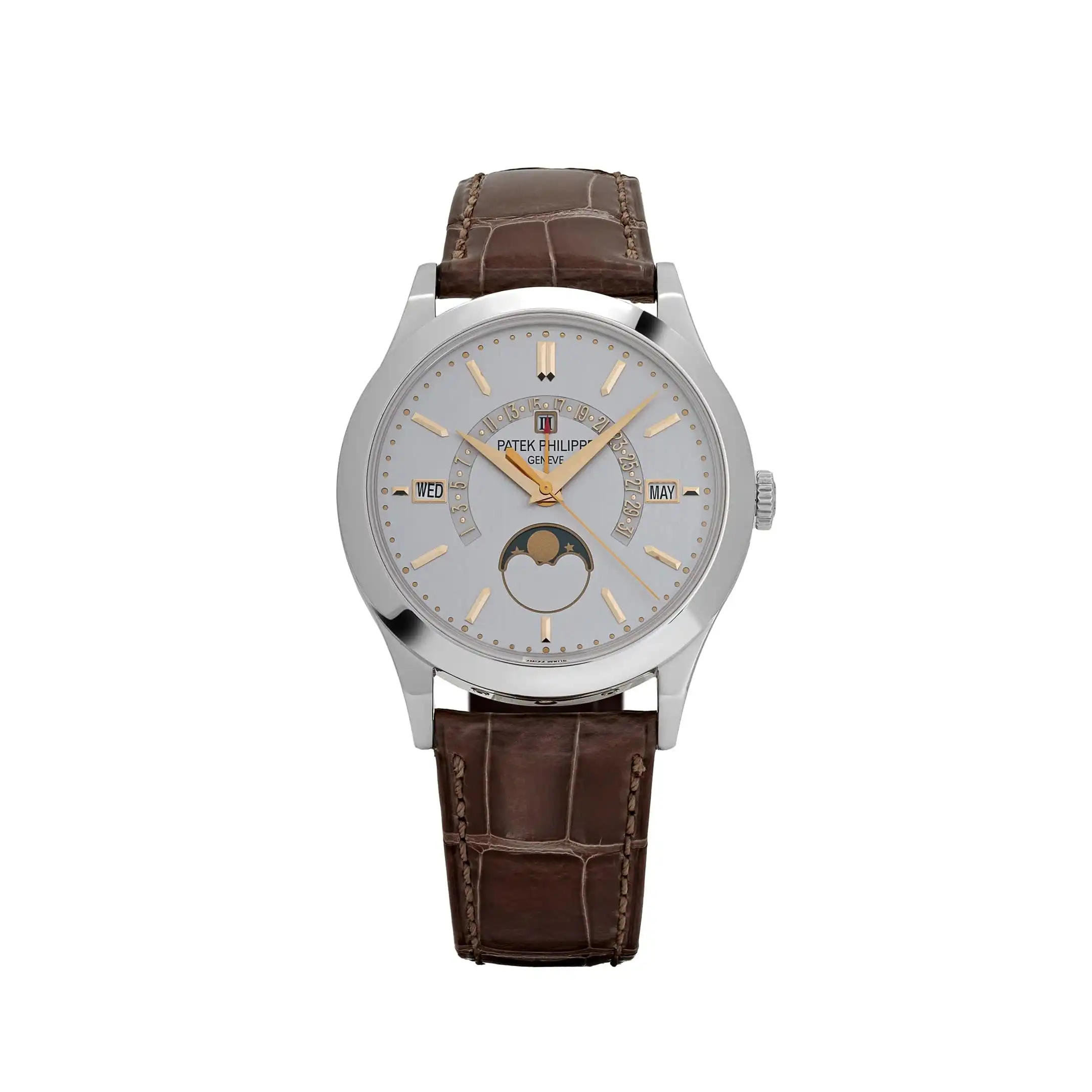 yfpe3iqqljp.webp Replica Patek Philippe Grand Complications 5496P-015 Perpetual Calendar Moon Phases Platinum Silver Dial - Image 1