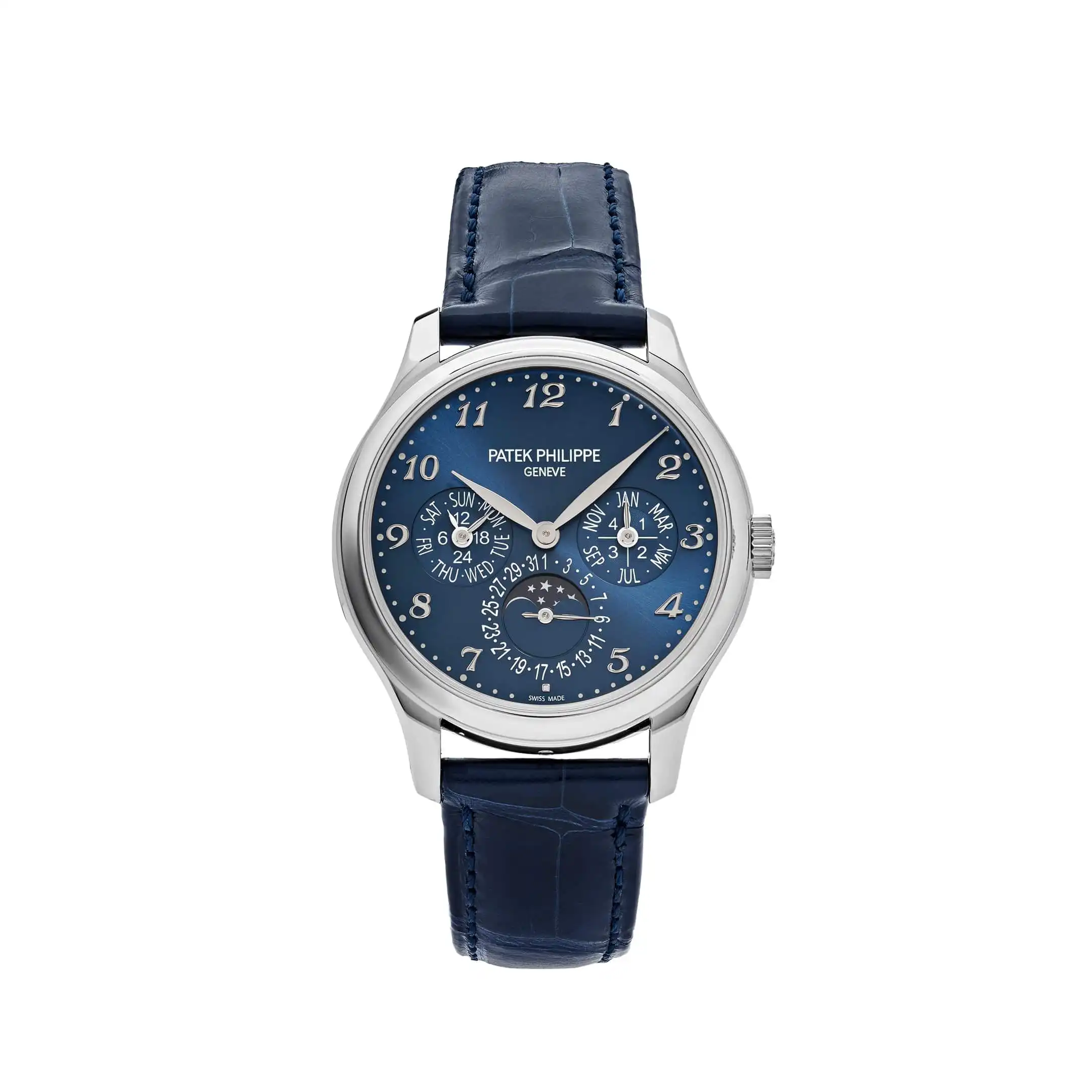 ikynx15zjau.webp Replica Patek Philippe Grand Complications 5327G-001 Perpetual Calendar White Gold Blue Dial - Image 1