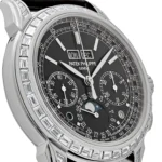 Replica Patek Philippe Grand Complications 5271P-001 Perpetual Calendar Platinum Black Dial Baguette Bezel - Image 5