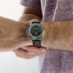 Replica Patek Philippe Grand Complications 5271/13P-001 Perpetual Calendar Moon Phases Platinum Emerald Bezel Black Dial - Image 2