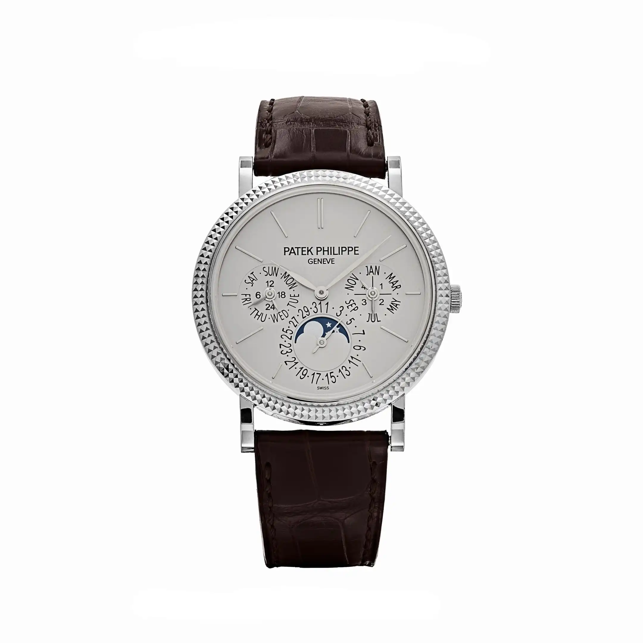 b52hvetn2bn.webp Replica Patek Philippe Grand Complications 5139G-001 Perpetual Calendar White Gold Silver Dial - Image 1