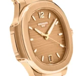 Replica Patek Philippe Nautilus 7118/1R-010 'Ladies' Date Rose Gold Champagne Golden Dial - Image 4