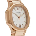 Replica Patek Philippe Nautilus 7118/1R-001 'Ladies' Automatic Rose Gold Silvery Opaline Dial - Image 5