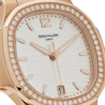 Replica Patek Philippe Nautilus 7118/1200R-001 Ladies Automatic Rose Gold Silver Dial Diamond Bezel - Image 5