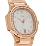 Replica Patek Philippe Nautilus 7118/1200R-001 'Ladies Automatic Tiffany u0026 Co.' Rose Gold Diamond Bezel - Image 4