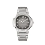 Replica Patek Philippe Nautilus 7118/1200A-011 Ladies' Stainless Steel Gray Dial Diamond Bezel