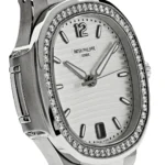 Replica Patek Philippe Nautilus 7118/1200A-010 'Ladies' Stainless Steel Silver Dial Diamond Bezel - Image 4