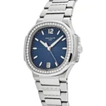 Replica Patek Philippe Nautilus 7118/1200A-001 'Ladies' Blue Dial Diamond Bezel - Image 3