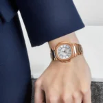 Replica Patek Philippe Nautilus 7011/1R-001 'Ladies' Rose Gold Silver Dial - Image 2