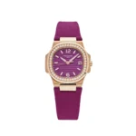 Replica Patek Philippe Nautilus 7010R-013 'Ladies' Rose Gold Purple Dial Diamond Bezel
