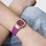 Replica Patek Philippe Nautilus 7010R-013 'Ladies' Rose Gold Purple Dial Diamond Bezel - Image 2