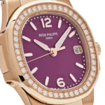 Replica Patek Philippe Nautilus 7010R-013 'Ladies' Rose Gold Purple Dial Diamond Bezel - Image 5