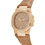Replica Patek Philippe Nautilus 7010R-012 'Ladies' Quartz Rose Gold Diamond Bezel - Image 3