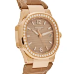 Replica Patek Philippe Nautilus 7010R-012 'Ladies' Quartz Rose Gold Diamond Bezel - Image 4