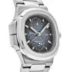 Replica Patek Philippe Nautilus 5990/1A-011 'Travel Time' Flyback Chronograph Stainless Steel Blue Dial - Image 4