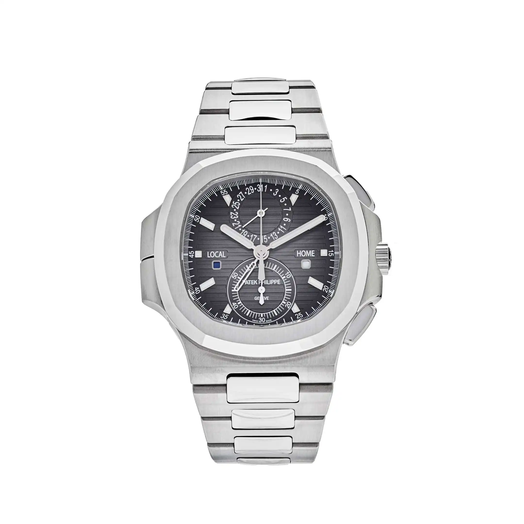 qs1cdakv5fd.webp Replica Patek Philippe Nautilus 5990/1A-001 Travel Time Chronograph Stainless - Image 1