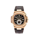 Replica Patek Philippe Nautilus 5980R-001 Flyback Chronograph Date Rose Gold Black Brown Dial