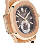 Replica Patek Philippe Nautilus 5980R-001 Flyback Chronograph Date Rose Gold Black Brown Dial - Image 3