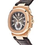 Replica Patek Philippe Nautilus 5980R-001 Flyback Chronograph Date Rose Gold Black Brown Dial - Image 4