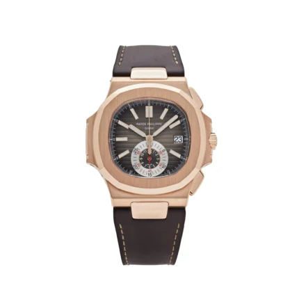 Replica Patek Philippe Nautilus 5980R-001 Chronograph Date Rose Gold Brown Dial