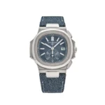 Replica Patek Philippe Nautilus 5980/60G-001 Flyback Chronograph White Gold Blue-Gray Dial