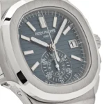 Replica Patek Philippe Nautilus 5980/60G-001 Flyback Chronograph White Gold Blue-Gray Dial - Image 5