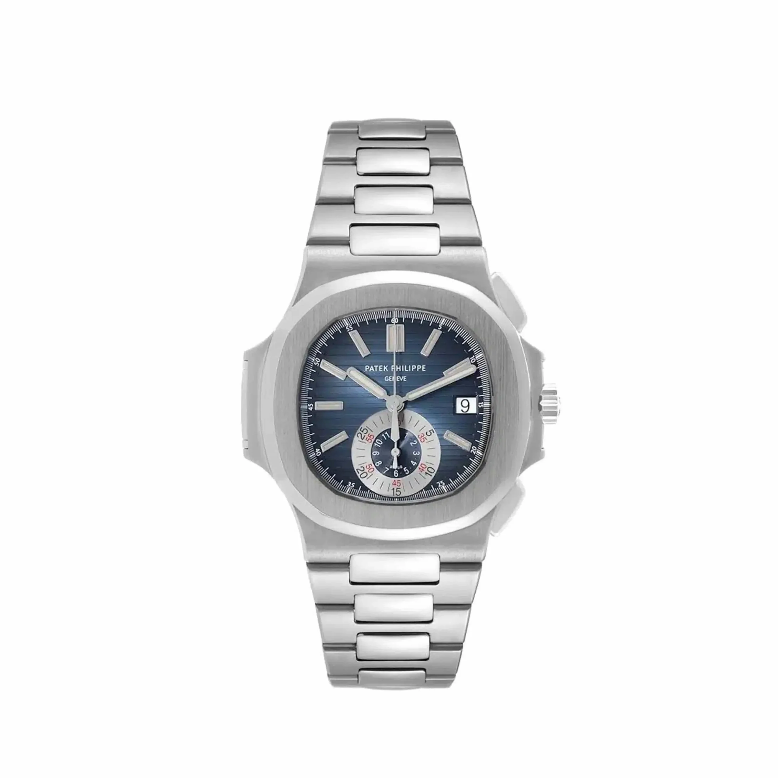 0c02ttxcl5i.webp Replica Patek Philippe Nautilus 5980/1A-001 Chronograph Stainless Steel Blue Dial - Image 1