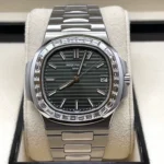 Replica Patek Philippe Nautilus 5711/1300A Stainless Steel Green Dial Diamond - Image 2