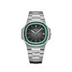 Replica Patek Philippe Nautilus 5711/113P-001 Date Platinum Emeralds Black Dial