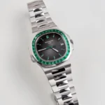 Replica Patek Philippe Nautilus 5711/113P-001 Date Platinum Emeralds Black Dial - Image 3