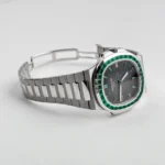Replica Patek Philippe Nautilus 5711/113P-001 Date Platinum Emeralds Black Dial - Image 5