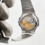 Replica Patek Philippe Nautilus 5711/113P-001 Date Platinum Emeralds Black Dial - Image 10