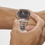 Replica Patek Philippe Nautilus 5711/112P-001 Platinum Grey Dial Ruby Bezel - Image 2