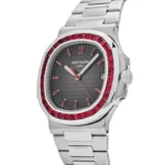 Replica Patek Philippe Nautilus 5711/112P-001 Platinum Grey Dial Ruby Bezel - Image 3
