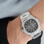 Replica Patek Philippe Nautilus 5711/110P-001 Platinum Grey Dial Diamond Bezel - Image 2