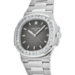 Replica Patek Philippe Nautilus 5711/110P-001 Platinum Grey Dial Diamond Bezel - Image 3