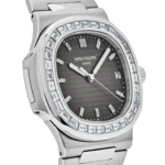Replica Patek Philippe Nautilus 5711/110P-001 Platinum Grey Dial Diamond Bezel - Image 4