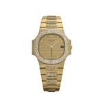 Replica Patek Philippe Nautilus 3800/5 Yellow Gold Glided Gold Diamond Dial