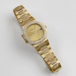 Replica Patek Philippe Nautilus 3800/5 Yellow Gold Glided Gold Diamond Dial - Image 3