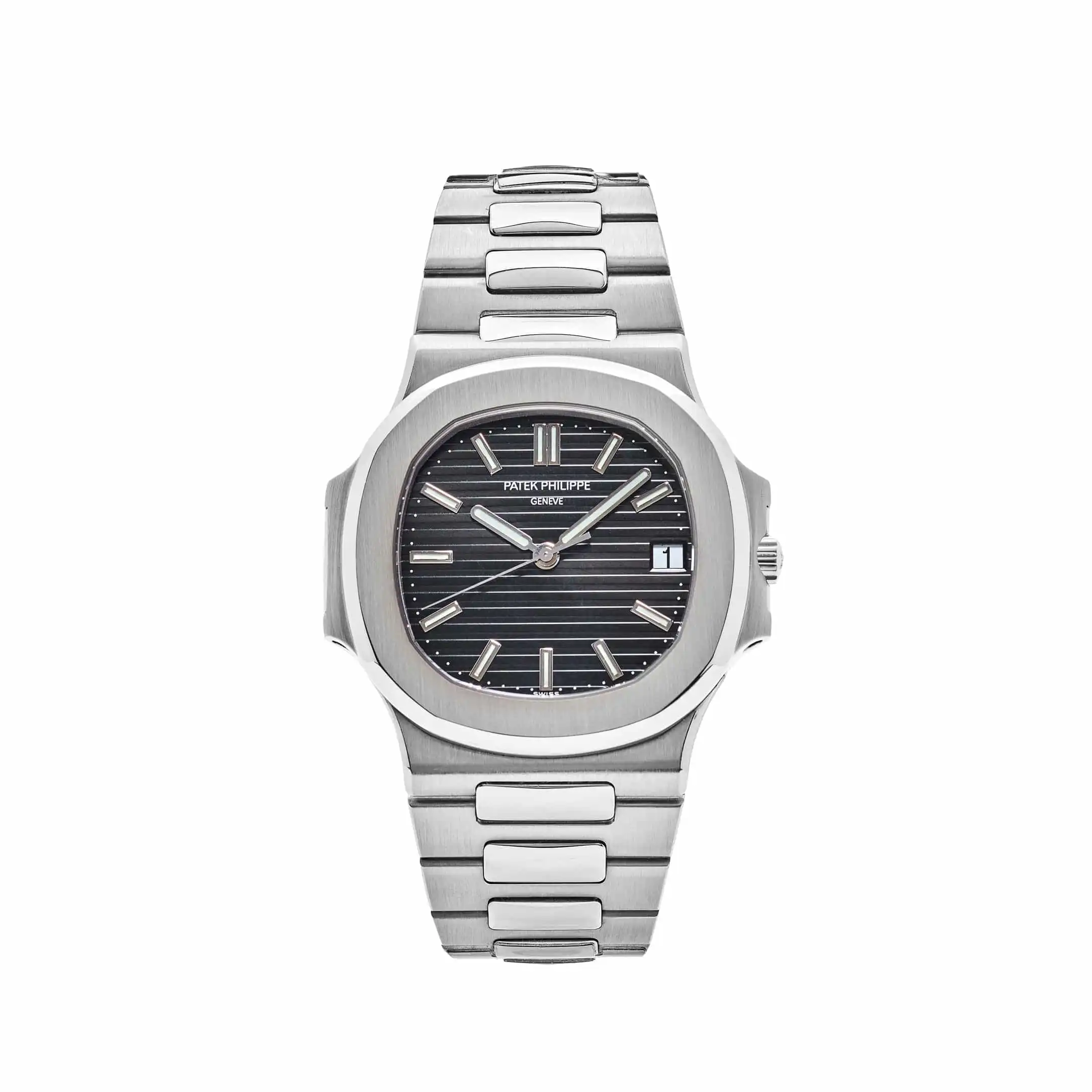 rj1zxb3jvxt.webp Replica Patek Philippe Nautilus 3711/1G-001 Date White Gold Black Dial - Image 1