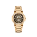 Replica Patek Philippe Nautilus 7010/1R-010 'Ladies' Rose Gold Brown Dial Diamond Bezel