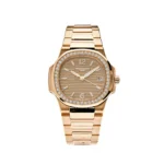 Replica Patek Philippe Nautilus 7010/1R-012 Quartz Rose Gold Diamond Bezel