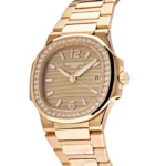Replica Patek Philippe Nautilus 7010/1R-012 Quartz Rose Gold Diamond Bezel - Image 2