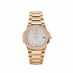 Replica Patek Philippe Nautilus 7010/1R-011 'Ladies' Quartz Rose Gold Diamond Bezel