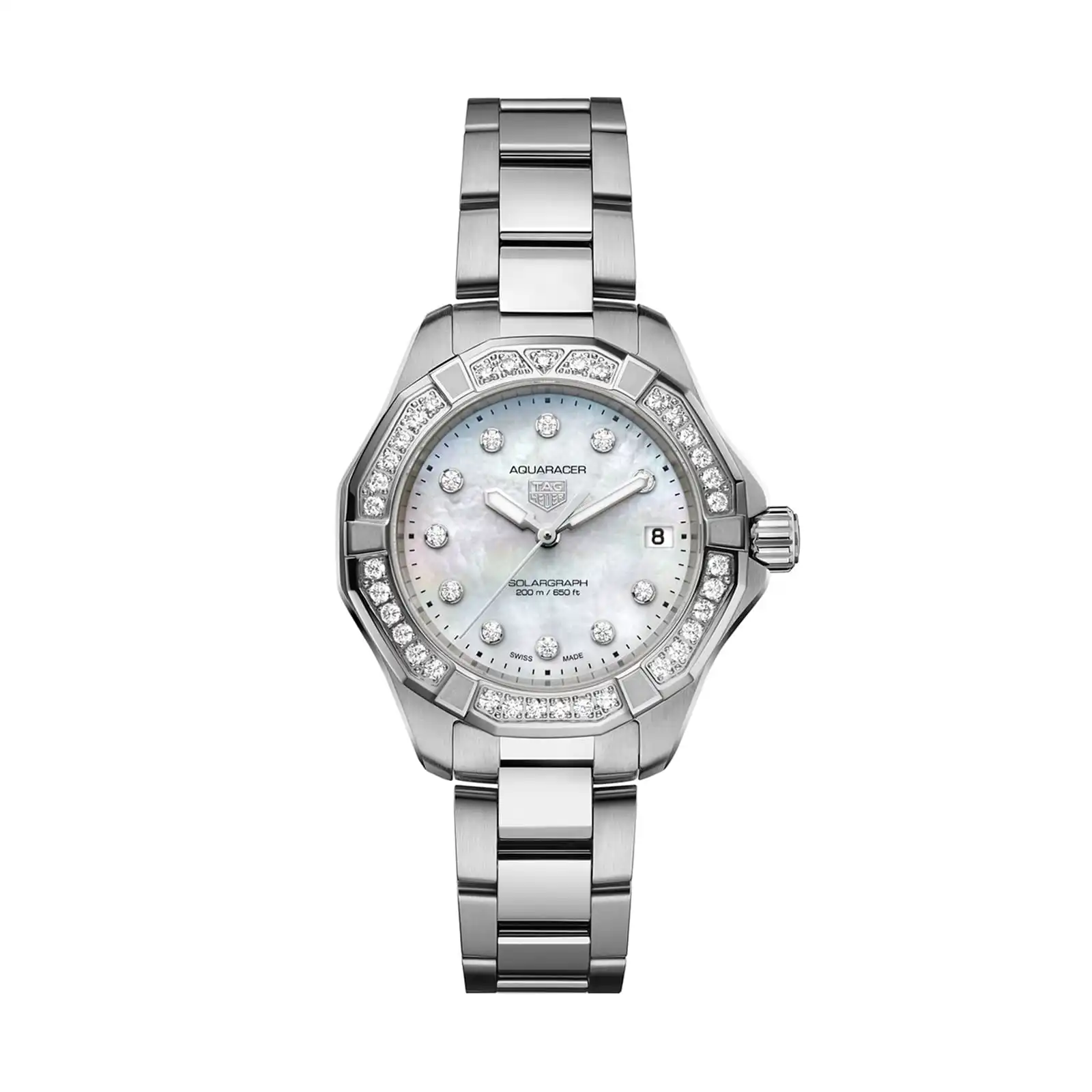 yg0jxa3piip.webp TAG Heuer Aquaracer Professional 200 Solargraph 34mm Ladies Replica Mother Of Pearl Diamonds WBP1314.BA0005 - Image 1