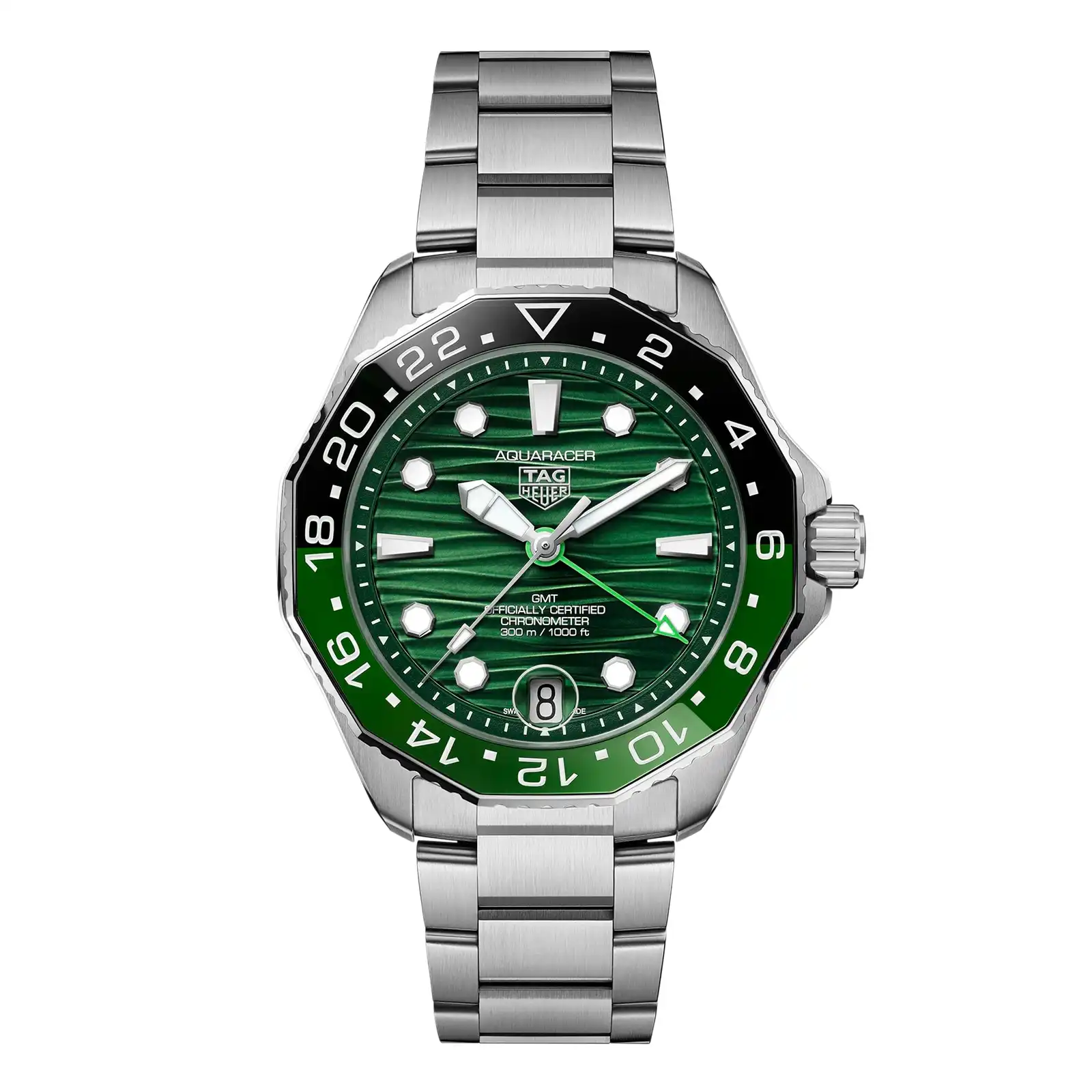 iqboz1evvwl.webp TAG Heuer Aquaracer Professional 300 GMT 42mm Mens Replica Green WBP5115.BA0013 - Image 1