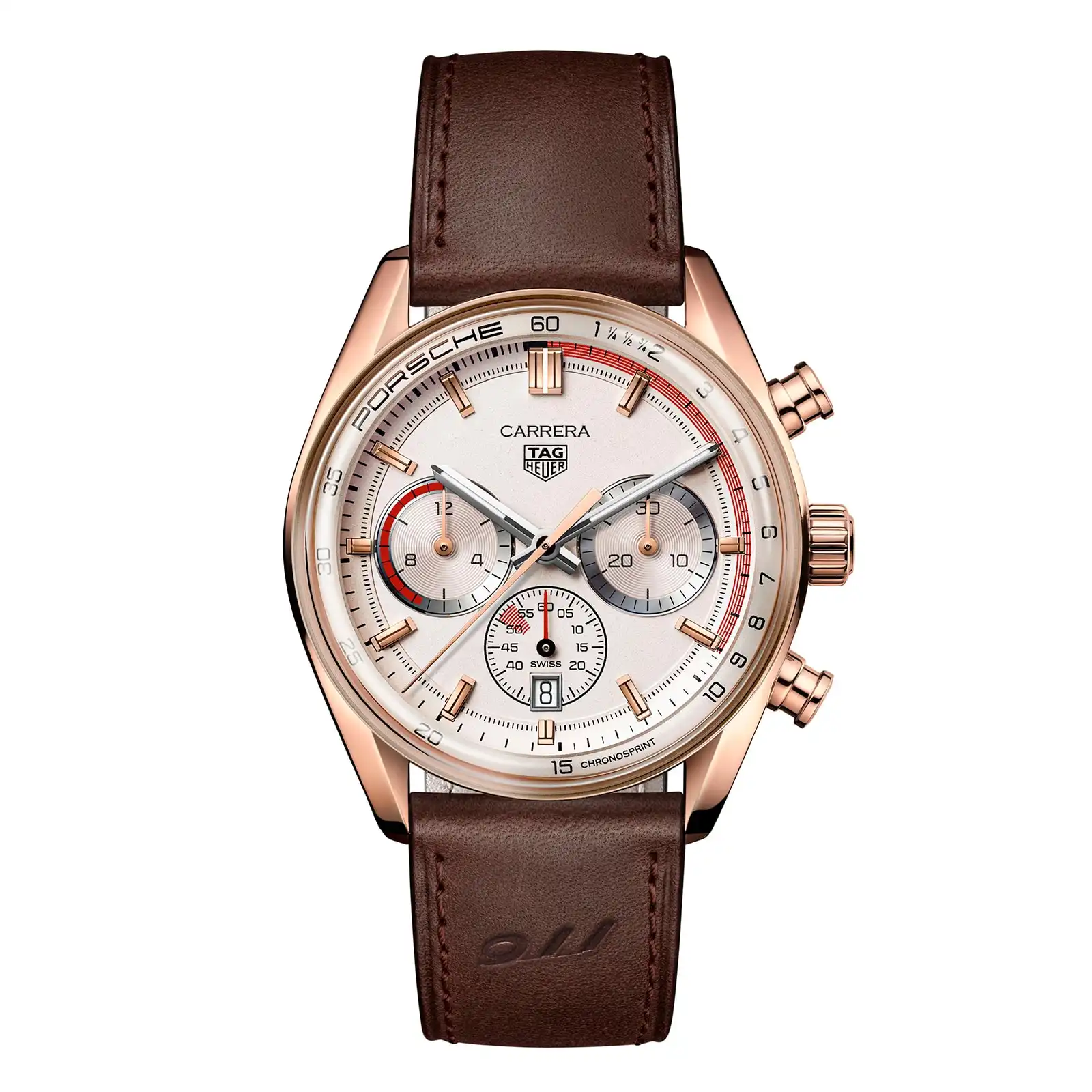 n32brv5kbsr.webp TAG Heuer Carrera Chronosprint X Porsche Special Edition 42mm Mens Replica Beige CBS2040.FC8318 - Image 1