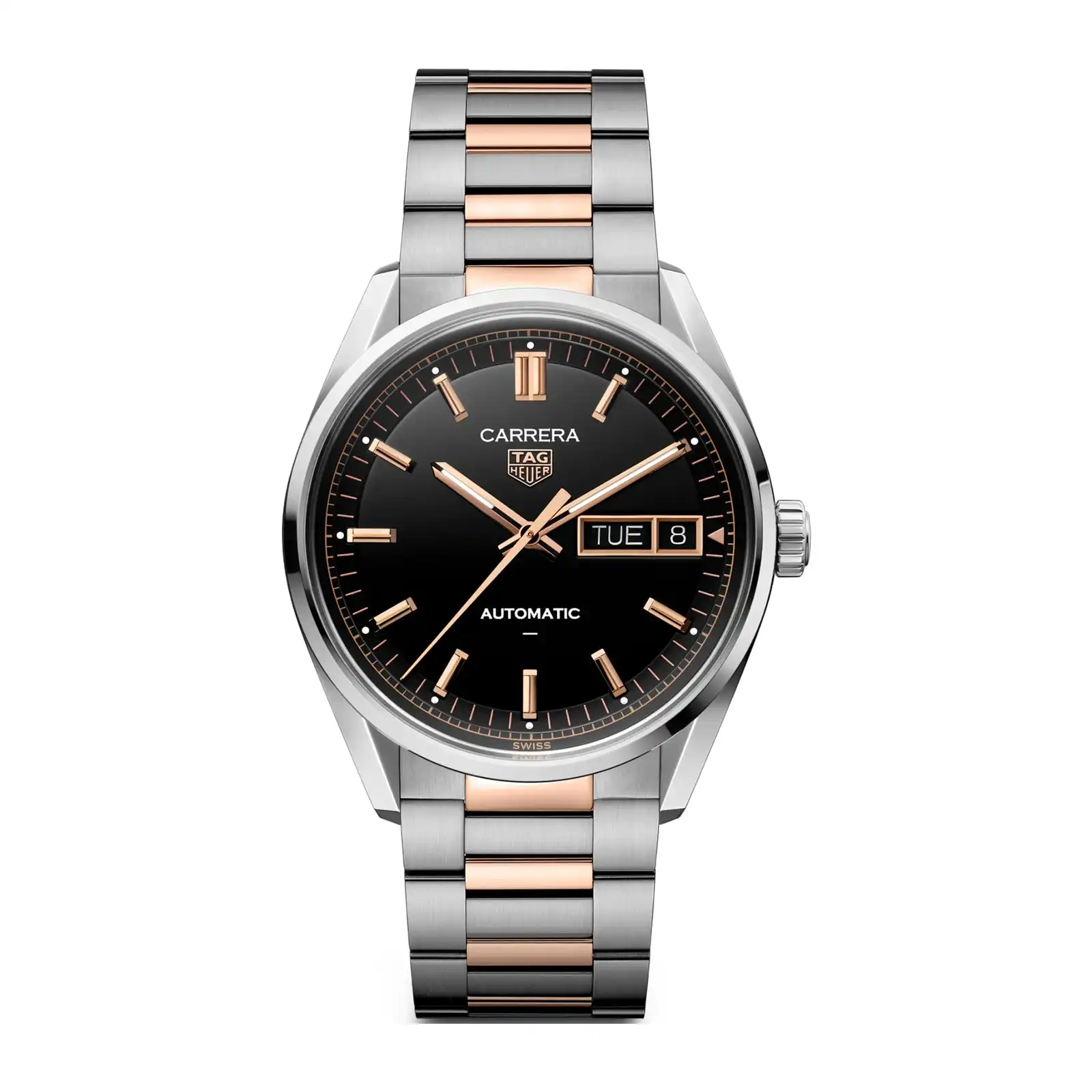 3ispzenlef3.webp TAG Heuer Carrera Day-Date 41mm Mens Replica Black Rose Gold WDA2111.BD0001 - Image 1