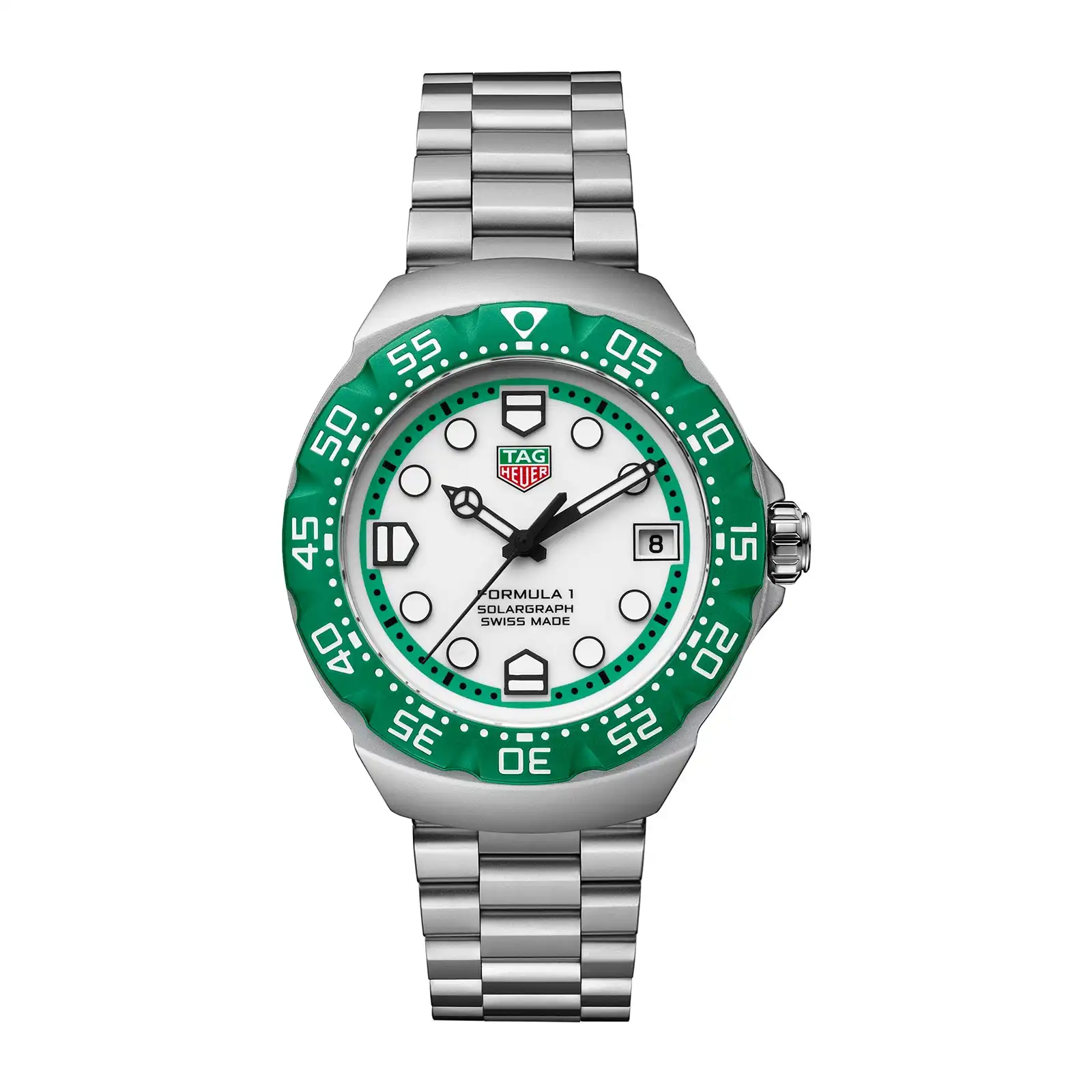 fx4qa05un0i.webp TAG Heuer Formula 1 Solargraph Limited Edition 38mm Mens Replica Green WBY1113.BA0042 - Image 1