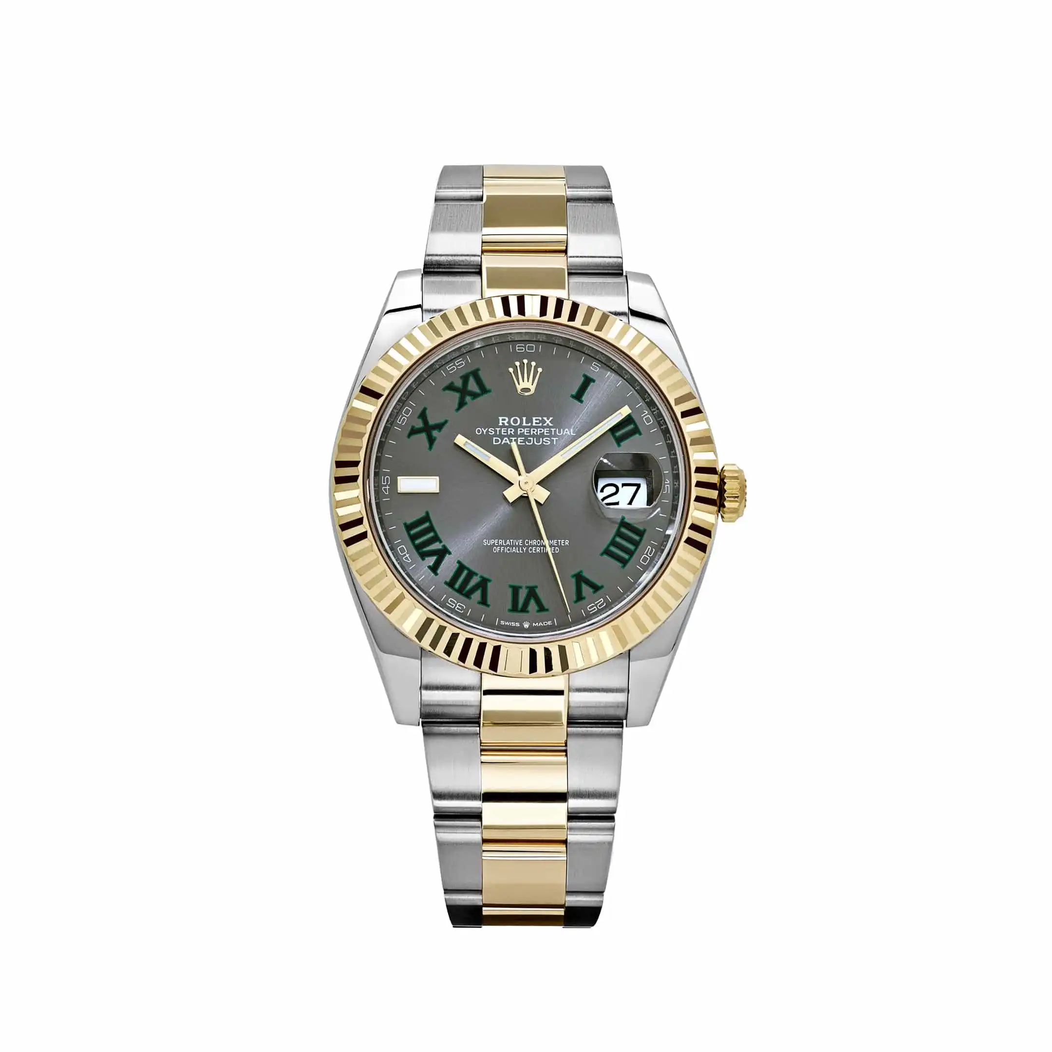 j3rylp12owo.webp Rolex Datejust Replica 126333 Yellow Gold Stainless Steel Wimbledon Slate Dial Oyster - Image 1